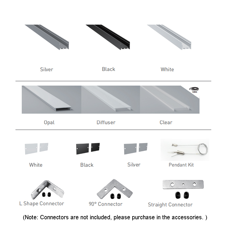Suspended Light LED Diffuser Aluminum Channel For 45mm LED Strips Suspended Light LED Diffuser Aluminum Channel For 45mm LED Strips